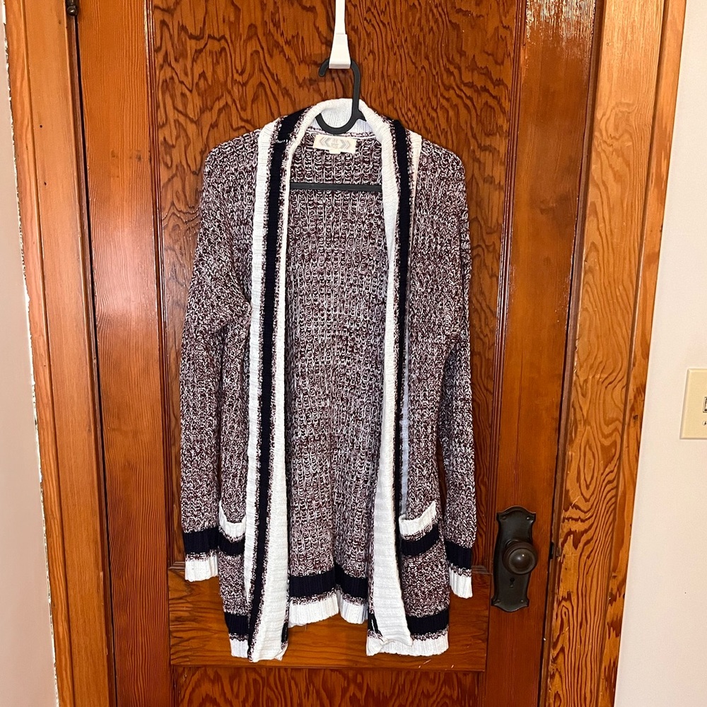 Purple cardigan